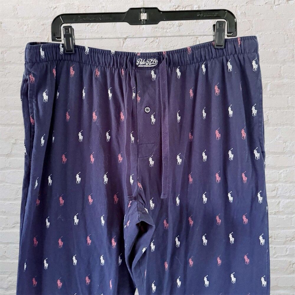 Polo Ralph Lauren Sleepwear Pajama Pants Men's XL Blue Signature Pony AOP
